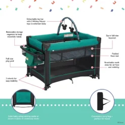 Disney Baby Minnie Mouse 2-in-1 Playard With Rocking Bassinet