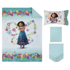 Disney Encanto Tropical Delight Pink And Aqua Flowers And Butterflies 4 Piece Toddler Bedding Set -Disney Sales Store GUEST c8c8a4b6 0879 483c 8e38 5b47f08946c3