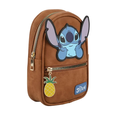 Disney Stitch Applique Character Art 7.4" Brown Sling Bag 2 Disney Stitch Applique Character Art 7.4" Brown Sling Bag - Image 2