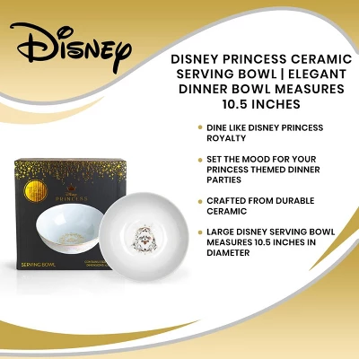 Ukonic Disney Princess Ceramic Serving Bowl | Elegant Dinner Bowl Measures 10.5 Inches 6 Ukonic Disney Princess Ceramic Serving Bowl | Elegant Dinner Bowl Measures 10.5 Inches - Image 6