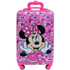 Disney Minnie Mouse 18" Hard Sided Carry On Luggage W/4 Spinner Wheels