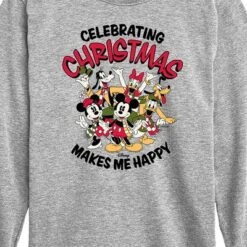 Boys' - Disney - Mickey And Friends Celebrating Christmas Long Sleeve Graphic T-Shirt