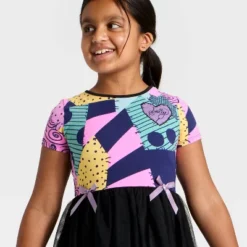 Disney Girls' The Nightmare Before Christmas Sally Tulle Character Dress - Black