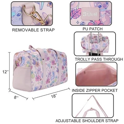 Disney Stitch & Angel 18" Pink Duffle Bag 6 Disney Stitch & Angel 18" Pink Duffle Bag - Image 6