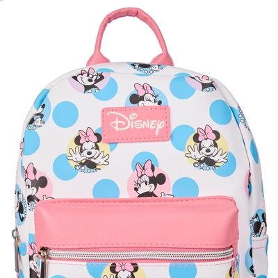 Disney's Minnie Mouse Pink And Blue Polka Dots 11.5" Mini Backpack 2 Disney's Minnie Mouse Pink And Blue Polka Dots 11.5" Mini Backpack - Image 2
