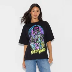 Women's Disney Villains Oversized Short Sleeve Graphic T-Shirt - Black
