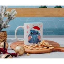 Silver Buffalo Disney Lilo & Stitch Santa Hat Ceramic Mug | Holds 20 Ounces -Disney Sales Store GUEST da5e4465 ee3e 4d6b 981e aac1f79aa521