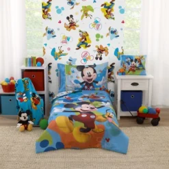 Disney Mickey Mouse Blue, Red, And Green, Donald Duck, Pluto, And Goofy Fun Starts Here Decorative Toddler Pillow -Disney Sales Store GUEST dd1df035 4c99 4eac 860b 5d4d55fb24c1