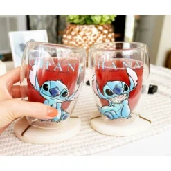 Silver Buffalo Disney Lilo And Stitch "Ohana Means Family" Floral Stemless Glasses | Set Of 2 -Disney Sales Store GUEST de3b92e9 9451 4265 9664 ce17a1baa988