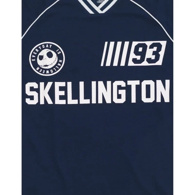 Disney Nightmare Before Christmas Jack Skellington Mesh Soccer Jersey Athletic V-neck Raglan T-Shirt Adult 2 Disney Nightmare Before Christmas Jack Skellington Mesh Soccer Jersey Athletic V-neck Raglan T-Shirt Adult - Image 2