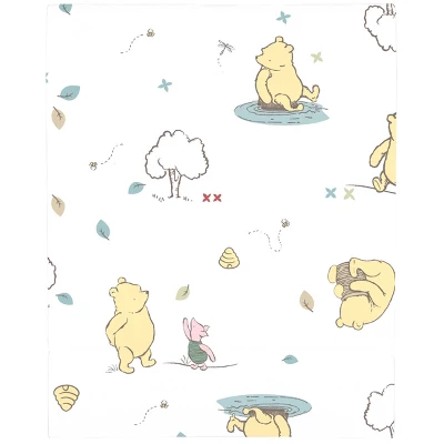 NoJo Disney Winnie The Pooh Classic Pooh 100% Cotton Fitted Crib Sheet In Ivory, Butter, Aqua And Orange 1 NoJo Disney Winnie The Pooh Classic Pooh 100% Cotton Fitted Crib Sheet In Ivory, Butter, Aqua And Orange