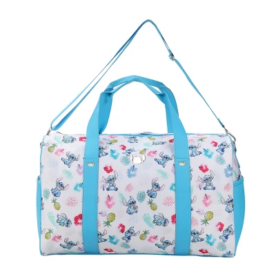 Disney Stitch Tropical Watercolor Print White 18" Duffle Bag 7 Disney Stitch Tropical Watercolor Print White 18" Duffle Bag - Image 7