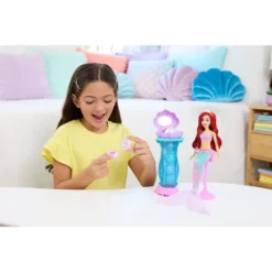 Disney Princess Ariel Vanity Pop Mermaid 11.8" Fashion Doll And Vanity With 5 Pop-Up Surprises
