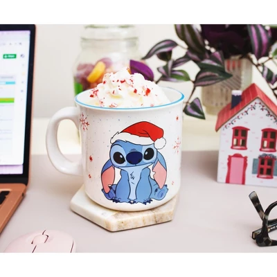 Silver Buffalo Disney Lilo & Stitch Santa Hat Ceramic Camper Mug | Holds 20 Ounces 5 Silver Buffalo Disney Lilo & Stitch Santa Hat Ceramic Camper Mug | Holds 20 Ounces - Image 5