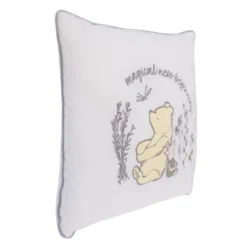 Disney Classic Pooh Naturally Friends Ivory And Taupe Magical New Beginnings Appliqued Decorative Pillow