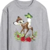 Men's - Disney - Christmas Botanical Butterfly Long Sleeve Graphic T-Shirt