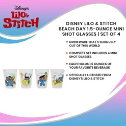 Silver Buffalo Disney Lilo & Stitch Beach Day 1.5-Ounce Mini Shot Glasses | Set Of 4 -Disney Sales Store GUEST ed247955 f8b8 485b a3f8 02e89061fd0b