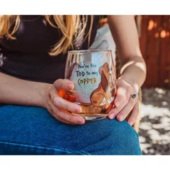 Silver Buffalo Disney The Fox And The Hound 20-Ounce Teardrop Stemless Wine Glass | Set Of 2 -Disney Sales Store GUEST ed46da82 a6f5 4cac b463 a0a438c90de6