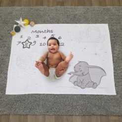 Disney Dumbo Super Soft Milestone Baby Blanket -Disney Sales Store GUEST f1c64674 9c3b 4a6c a1b2 5004b3bbf6d8