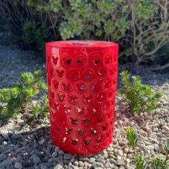 Disney 17" Mickey Mouse Solar Power Ceramic Garden Stool Red -Disney Sales Store GUEST f350f76a b1fd 40c7 9121 532b48d8185a
