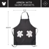 Disney Home Monochrome Adjustable Apron With Glove Pockets Black