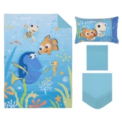Disney Finding Nemo Aqua, Orange, And Green Let's Explore 4 Piece Toddler Bed Set -Disney Sales Store GUEST f5b1da29 708f 4c7d 886e dec87fbb93f7