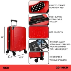 Disney Mickey Mouse Red 20" Adult Hardside Rolling Luggage -Disney Sales Store GUEST f71a45ce 25f6 42a9 b860 585ec75d7b06