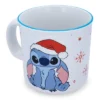 Silver Buffalo Disney Lilo & Stitch Santa Hat Ceramic Camper Mug | Holds 20 Ounces