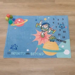 NoJo Disney Toy Story Blue, Orange, And Yellow To Infinity And Beyond Super Soft Photo Op Milestone Baby Blanket -Disney Sales Store GUEST fc6013ca 37ee 4033 bbec bad3957aa5ab