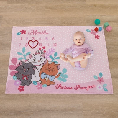 NoJo Disney Aristocats Pink Picture Purr-fect Super Soft Photo Op Milestone Baby Blanket 5 NoJo Disney Aristocats Pink Picture Purr-fect Super Soft Photo Op Milestone Baby Blanket - Image 5